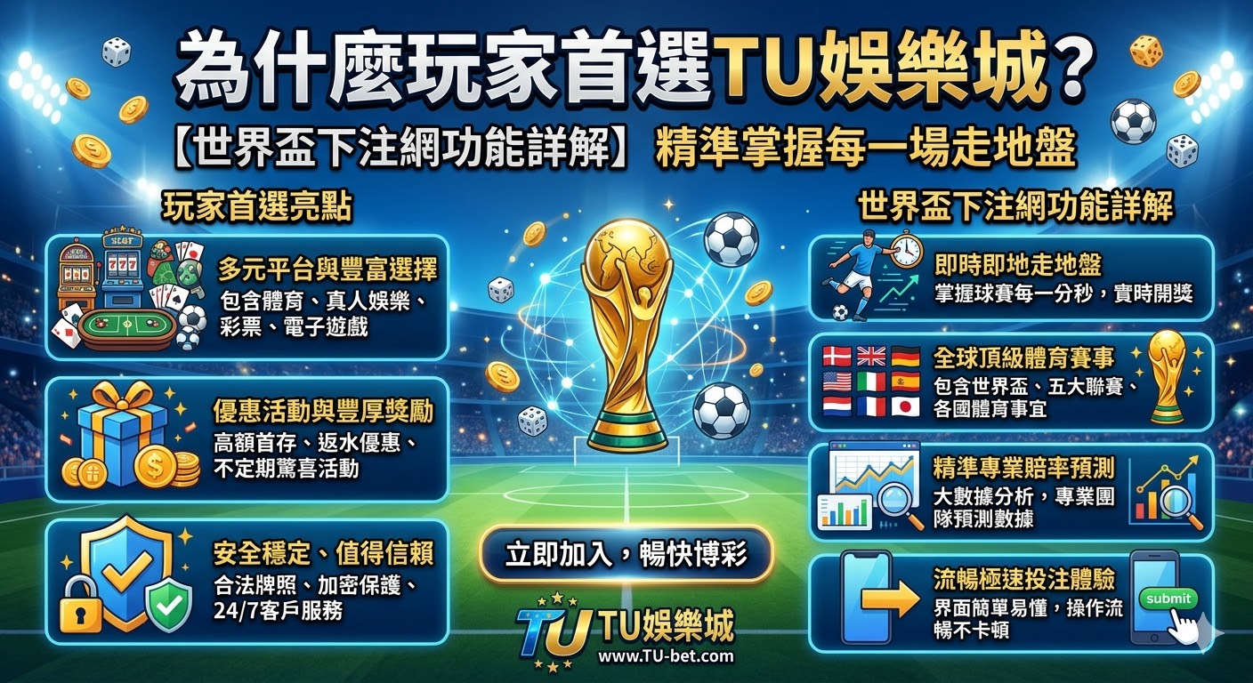 為什麼玩家首選TU娛樂城？世界盃下注網功能詳解，讓你精準掌握每一場走地盤
